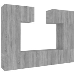 vidaXL 6-tlg. TV-Schrank-Set Grau Sonoma Holzwerkstoff