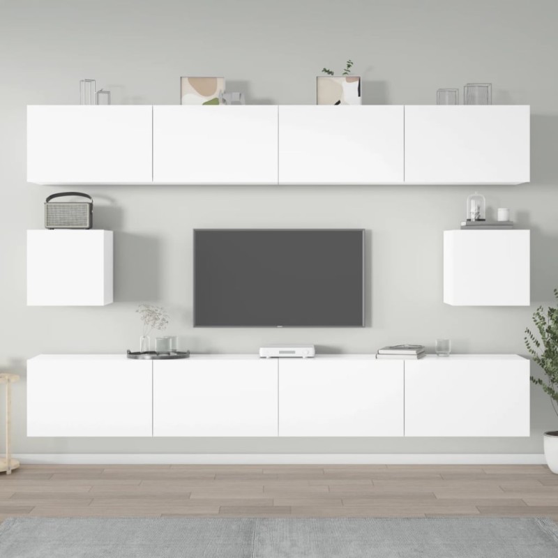 vidaXL 6-tlg. TV-Schrank-Set Hochglanz-Weiß Holzwerkstoff vidaXL 6-tlg. TV-Schrank-Set Hochglanz-Weiß Holzwerkstoff