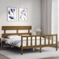Massivholzbett mit Kopfteil Honigbraun 160x200 cm Massivholzbett mit Kopfteil Honigbraun 160x200 cm