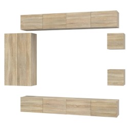 vidaXL 8-tlg. TV-Schrank-Set Sonoma-Eiche Holzwerkstoff