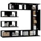vidaXL 7-tlg. TV-Schrank-Set Schwarz Holzwerkstoff vidaXL 7-tlg. TV-Schrank-Set Schwarz Holzwerkstoff