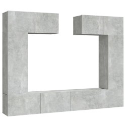 vidaXL 6-tlg. TV-Schrank-Set Betongrau Holzwerkstoff