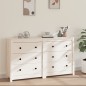 vidaXL Sideboard Weiß 140x35x80 cm Massivholz Kiefer vidaXL Sideboard Weiß 140x35x80 cm Massivholz Kiefer
