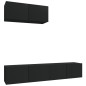 vidaXL 3-tlg. TV-Schrank-Set Schwarz Holzwerkstoff vidaXL 3-tlg. TV-Schrank-Set Schwarz Holzwerkstoff