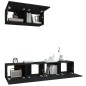vidaXL 3-tlg. TV-Schrank-Set Schwarz Holzwerkstoff vidaXL 3-tlg. TV-Schrank-Set Schwarz Holzwerkstoff
