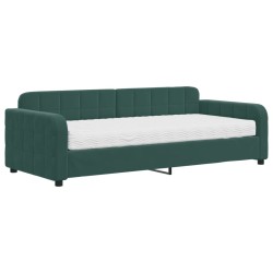 vidaXL Tagesbett mit Matratze Dunkelgrün 90x200 cm Samt