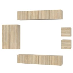 vidaXL 8-tlg. TV-Schrank-Set Sonoma-Eiche Holzwerkstoff