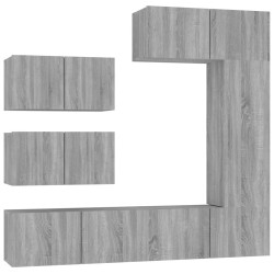 vidaXL 6-tlg. TV-Schrank-Set Grau Sonoma Holzwerkstoff