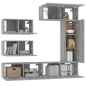 vidaXL 6-tlg. TV-Schrank-Set Grau Sonoma Holzwerkstoff vidaXL 6-tlg. TV-Schrank-Set Grau Sonoma Holzwerkstoff