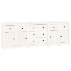 vidaXL Sideboard Weiß 230x35x80 cm Massivholz Kiefer