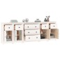 vidaXL Sideboard Weiß 230x35x80 cm Massivholz Kiefer vidaXL Sideboard Weiß 230x35x80 cm Massivholz Kiefer