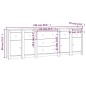 vidaXL Sideboard Weiß 230x35x80 cm Massivholz Kiefer vidaXL Sideboard Weiß 230x35x80 cm Massivholz Kiefer