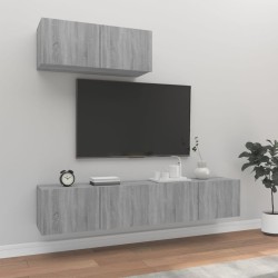 vidaXL 3-tlg. TV-Schrank-Set Grau Sonoma Holzwerkstoff