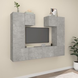 vidaXL 6-tlg. TV-Schrank-Set Betongrau Holzwerkstoff
