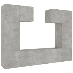 vidaXL 6-tlg. TV-Schrank-Set Betongrau Holzwerkstoff