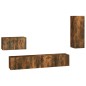 vidaXL 4-tlg. TV-Schrank-Set Räuchereiche Holzwerkstoff vidaXL 4-tlg. TV-Schrank-Set Räuchereiche Holzwerkstoff