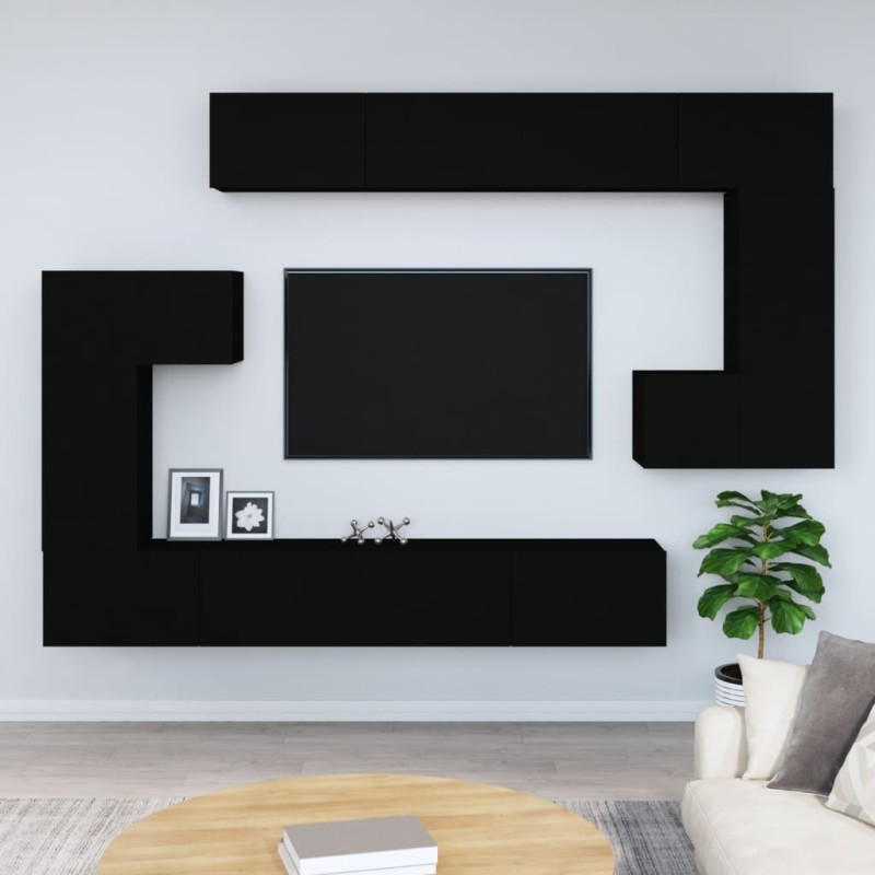 vidaXL TV-Wandschrank Schwarz Holzwerkstoff vidaXL TV-Wandschrank Schwarz Holzwerkstoff