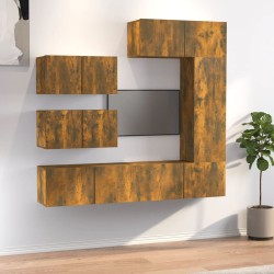 vidaXL 6-tlg. TV-Schrank-Set Räuchereiche Holzwerkstoff