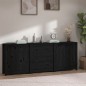 vidaXL Sideboard Schwarz 210x35x80 cm Massivholz Kiefer vidaXL Sideboard Schwarz 210x35x80 cm Massivholz Kiefer