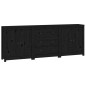 vidaXL Sideboard Schwarz 210x35x80 cm Massivholz Kiefer vidaXL Sideboard Schwarz 210x35x80 cm Massivholz Kiefer