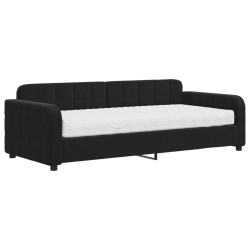 vidaXL Tagesbett mit Matratze Schwarz 90x200 cm Samt