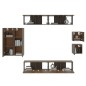 vidaXL 8-tlg. TV-Schrank-Set Braun Eichen-Optik Holzwerkstoff vidaXL 8-tlg. TV-Schrank-Set Braun Eichen-Optik Holzwerkstoff