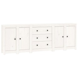 vidaXL Sideboard Weiß 230x35x80 cm Massivholz Kiefer