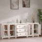 vidaXL Sideboard Weiß 230x35x80 cm Massivholz Kiefer vidaXL Sideboard Weiß 230x35x80 cm Massivholz Kiefer