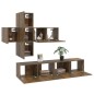 vidaXL 7-tlg. TV-Schrank-Set Räuchereiche Holzwerkstoff vidaXL 7-tlg. TV-Schrank-Set Räuchereiche Holzwerkstoff