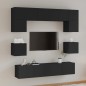 vidaXL 8-tlg. TV-Schrank-Set Schwarz Holzwerkstoff vidaXL 8-tlg. TV-Schrank-Set Schwarz Holzwerkstoff