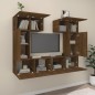 vidaXL 6-tlg. TV-Schrank-Set Braun Eichen-Optik Holzwerkstoff vidaXL 6-tlg. TV-Schrank-Set Braun Eichen-Optik Holzwerkstoff