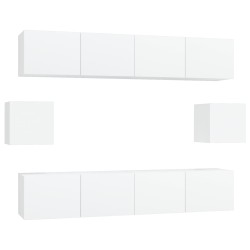 vidaXL 6-tlg. TV-Schrank-Set Weiß Holzwerkstoff