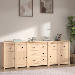 vidaXL Sideboard 230x35x80 cm Massivholz Kiefer