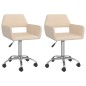 Esszimmerstühle 2 Stk. Drehbar Creme Stoff Esszimmerstühle 2 Stk. Drehbar Creme Stoff