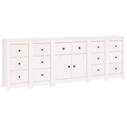 vidaXL Sideboard Weiß 230x35x80 cm Massivholz Kiefer