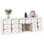 vidaXL Sideboard Weiß 230x35x80 cm Massivholz Kiefer vidaXL Sideboard Weiß 230x35x80 cm Massivholz Kiefer