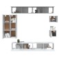 vidaXL 8-tlg. TV-Schrank-Set Weiß Holzwerkstoff vidaXL 8-tlg. TV-Schrank-Set Weiß Holzwerkstoff