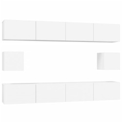 vidaXL 6-tlg. TV-Schrank-Set Weiß Holzwerkstoff