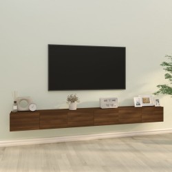 vidaXL 3-tlg. TV-Schrank-Set Braun Eichen-Optik Holzwerkstoff