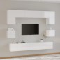 vidaXL 8-tlg. TV-Schrank-Set Hochglanz-Weiß Holzwerkstoff vidaXL 8-tlg. TV-Schrank-Set Hochglanz-Weiß Holzwerkstoff