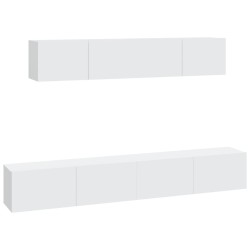 vidaXL 4-tlg. TV-Schrank-Set Weiß Holzwerkstoff