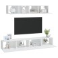 vidaXL 4-tlg. TV-Schrank-Set Weiß Holzwerkstoff vidaXL 4-tlg. TV-Schrank-Set Weiß Holzwerkstoff