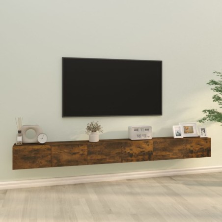 vidaXL 3-tlg. TV-Schrank-Set Räuchereiche Holzwerkstoff