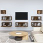 vidaXL 7-tlg. TV-Schrank-Set Räuchereiche Holzwerkstoff vidaXL 7-tlg. TV-Schrank-Set Räuchereiche Holzwerkstoff