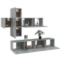 vidaXL 7-tlg. TV-Schrank-Set Grau Sonoma Holzwerkstoff vidaXL 7-tlg. TV-Schrank-Set Grau Sonoma Holzwerkstoff
