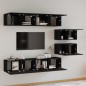 vidaXL 6-tlg. TV-Schrank-Set Schwarz Holzwerkstoff vidaXL 6-tlg. TV-Schrank-Set Schwarz Holzwerkstoff