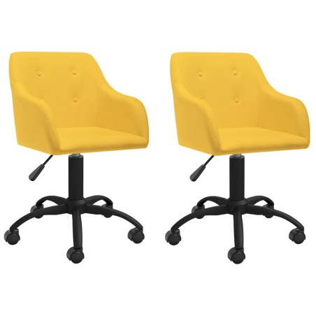 Esszimmerstühle 2 Stk. Drehbar Gelb Stoff