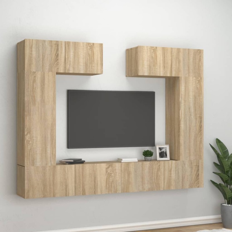 vidaXL 6-tlg. TV-Schrank-Set Sonoma-Eiche Holzwerkstoff vidaXL 6-tlg. TV-Schrank-Set Sonoma-Eiche Holzwerkstoff