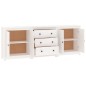vidaXL Sideboard Weiß 210x35x80 cm Massivholz Kiefer vidaXL Sideboard Weiß 210x35x80 cm Massivholz Kiefer