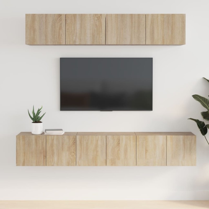 vidaXL 5-tlg. TV-Schrank-Set Sonoma-Eiche Holzwerkstoff vidaXL 5-tlg. TV-Schrank-Set Sonoma-Eiche Holzwerkstoff